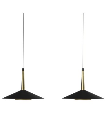 ORION * LÁMPARA LINEAL NEGRO/CUERO 3L LED  24W 3000K